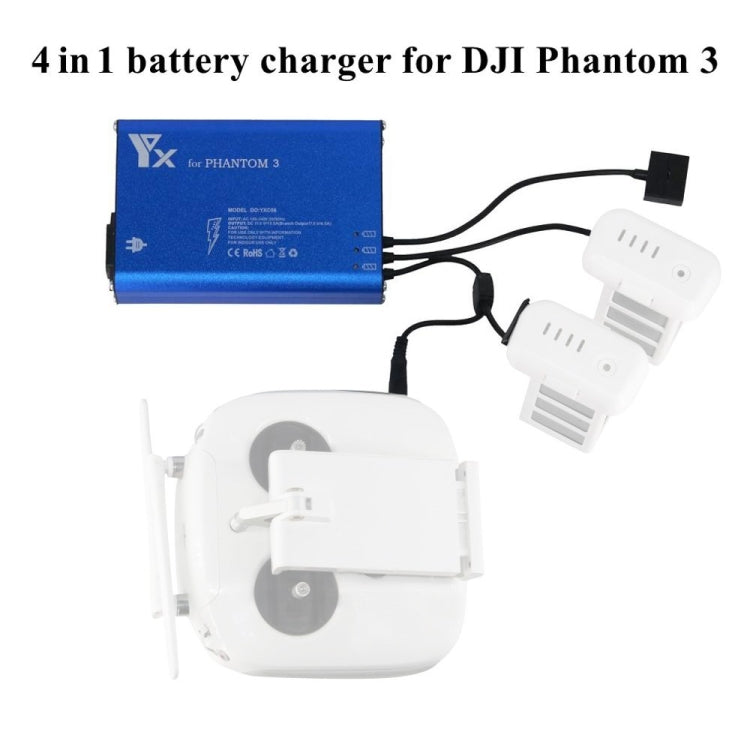 4 in 1 Parallel Power Hub Intelligent Battery Controller Charger for DJI Phantom 3 Standard SE FPV Drone, Plug Type:UK Plug -  by PMC TechLife | Online Shopping South Africa | PMC TechLife | Buy Now Pay Later Mobicred