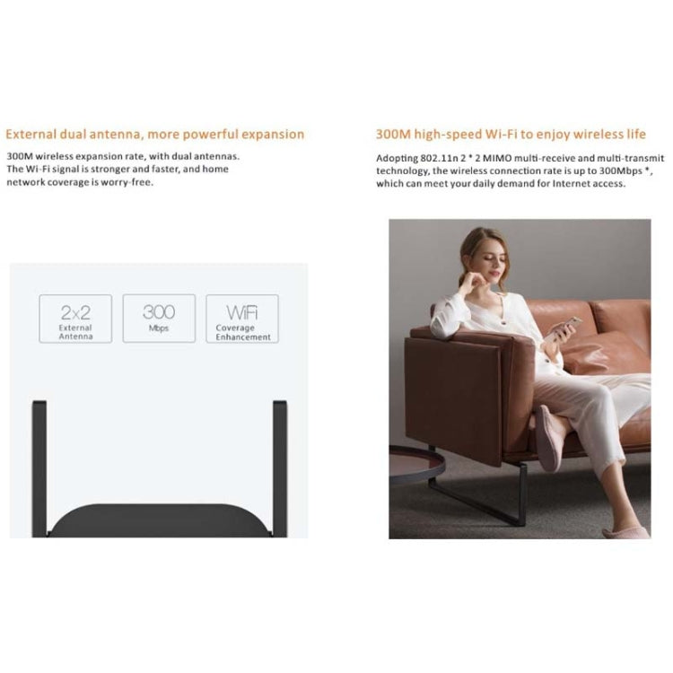 PIX-LINK WR22 300Mbps Wifi Wireless Signal Amplification Enhancement Extender, Plug Type:UK Plug(Black) - free shipping - PMC Jewellery - Order now!