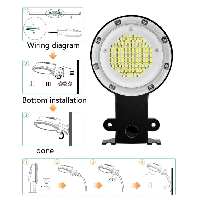120W LED Outdoor Light Sensing IP65 Waterproof Wall Lamp Garden Courtyard Street Light(White Light) - Street Lights by PMc TechLife | Online Shopping South Africa | PMc TechLife | Buy Now Pay Later Mobicred