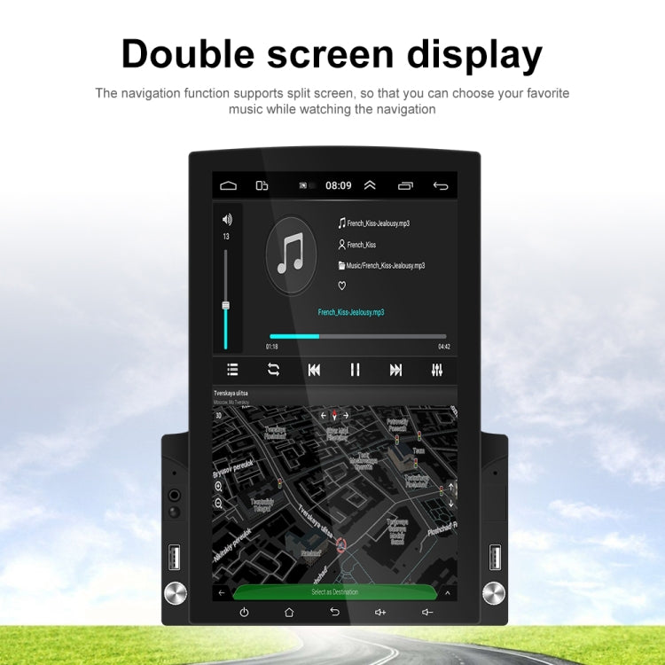 9.7 inch Vertical Screen HD 2.5D Glass Car MP5 Player Android Navigation All-in-one Machine, Specification:Standard+8 Lights Camera - free shipping - PMC TechLife - Order now!