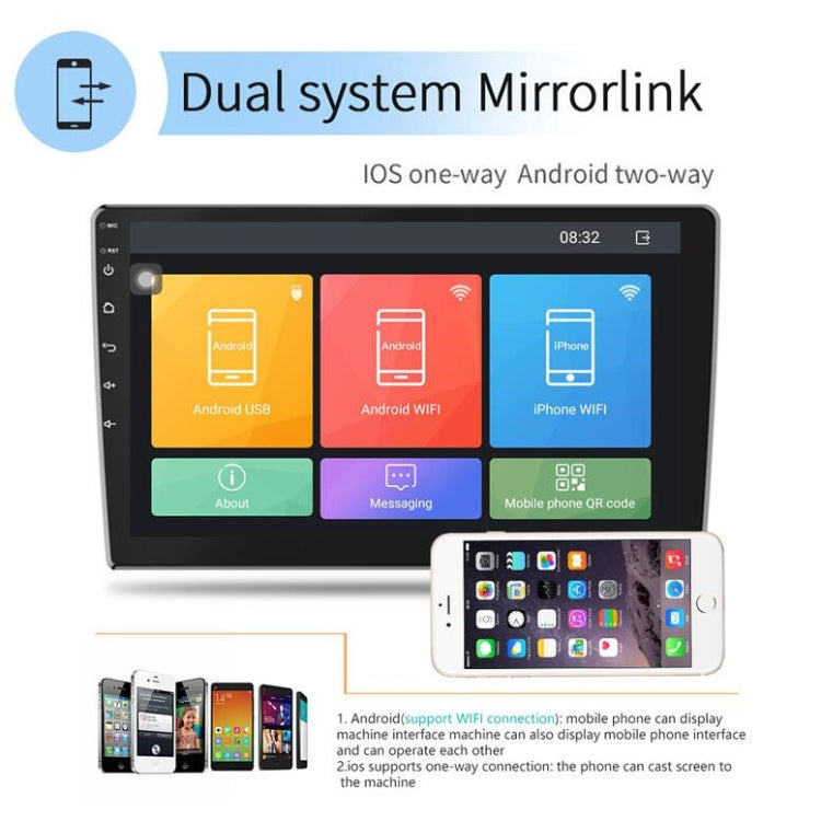 Universal Machine Android Smart Navigation Car Navigation DVD Reversing Video Integrated Machine, Size:10inch 2+32G, Specification:Standard+12 Lights Camera - Car DVD by PMC TechLife | Online Shopping South Africa | PMC TechLife | Buy Now Pay Later Mobicred