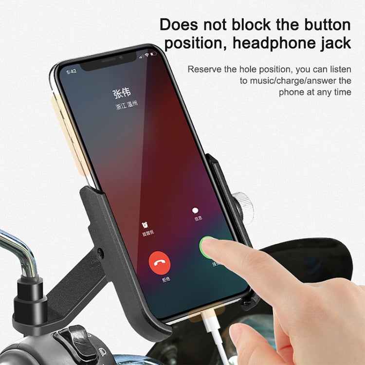 Bicycle Mobile Phone Holder Motorcycle Electric Car Navigation Mobile Phone Holder, Style:Handlebars(Black) - Holders by PMC TechLife | Online Shopping South Africa | PMC TechLife | Buy Now Pay Later Mobicred