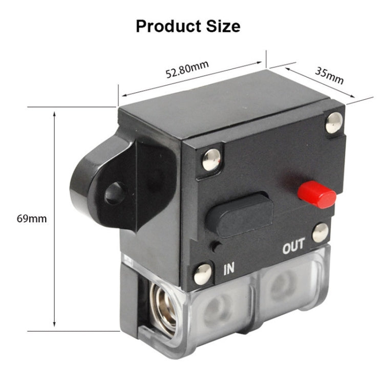 80A Auto Circuit Breaker Car Audio Fuse Holder Power Insurance Automatic Switch(Black) - Fuse by PMC TechLife | Online Shopping South Africa | PMC TechLife | Buy Now Pay Later Mobicred