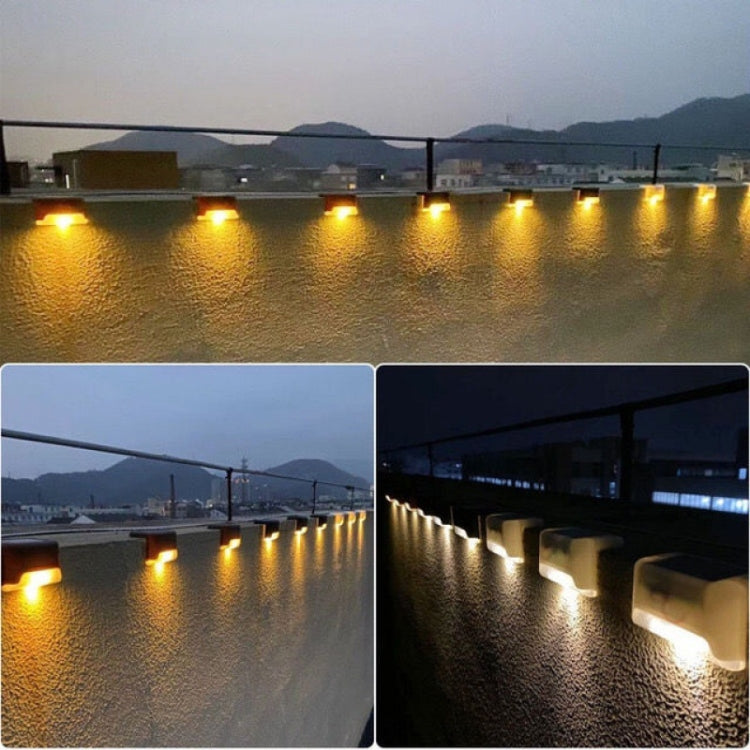 4 PCS Solar Railing Light Staircase Light Outdoor Waterproof LED Step Light Garden Decoration Landscape Light, Warm White Light(Brown) - Street Lights by PMC TechLife | Online Shopping South Africa | PMC TechLife | Buy Now Pay Later Mobicred