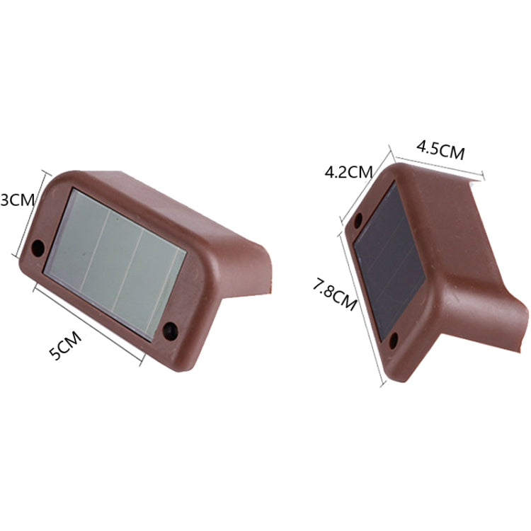 4 PCS Solar Railing Light Staircase Light Outdoor Waterproof LED Step Light Garden Decoration Landscape Light, Warm White Light(Brown) - Street Lights by PMC TechLife | Online Shopping South Africa | PMC TechLife | Buy Now Pay Later Mobicred