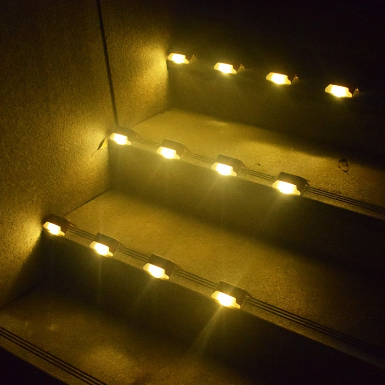 4 PCS Solar Railing Light Staircase Light Outdoor Waterproof LED Step Light Garden Decoration Landscape Light, Warm White Light(Brown) - Street Lights by PMC TechLife | Online Shopping South Africa | PMC TechLife | Buy Now Pay Later Mobicred