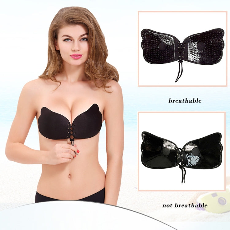 Women Self-Adhesive Strapless Bandage Blackless Solid Bra Silicone Underwear Invisible Bra, Size:L (T Black) - free shipping - PMC TechLife - Order now!