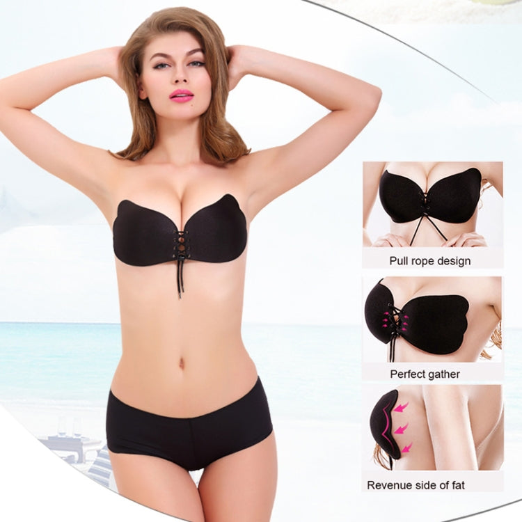 Women Self-Adhesive Strapless Bandage Blackless Solid Bra Silicone Underwear Invisible Bra, Size:L (T Black) - free shipping - PMC TechLife - Order now!