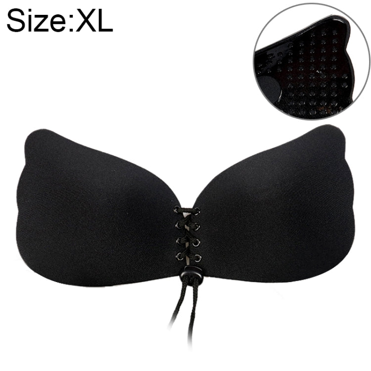 Women Self-Adhesive Strapless Bandage Blackless Solid Bra Silicone Underwear Invisible Bra, Size:XL(T Black) - free shipping - PMC TechLife - Order now!