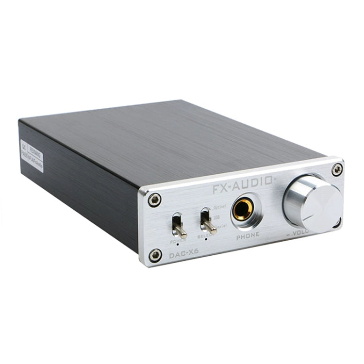 FX-AUDIO DAC-X6 Fever HiFi Fiber Coaxial USB Amp Digital Audio DAC Decoder 24BIT/192(Silver) - free shipping - PMC TechLife - Order now!