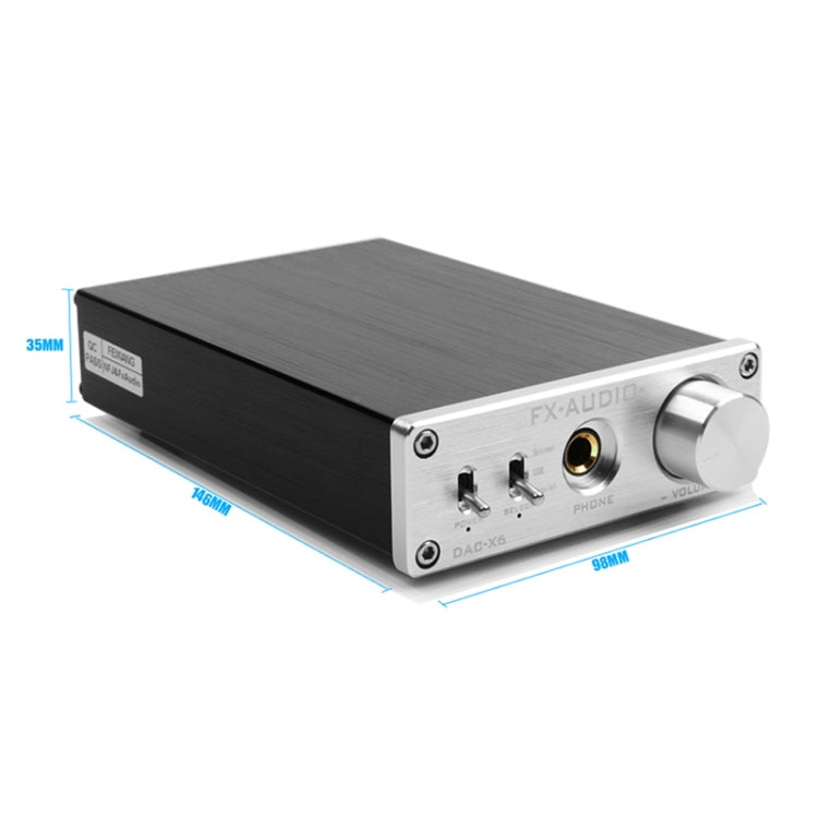 FX-AUDIO DAC-X6 Fever HiFi Fiber Coaxial USB Amp Digital Audio DAC Decoder 24BIT/192(Black) -  by PMC TechLife | Online Shopping South Africa | PMC TechLife | Buy Now Pay Later Mobicred