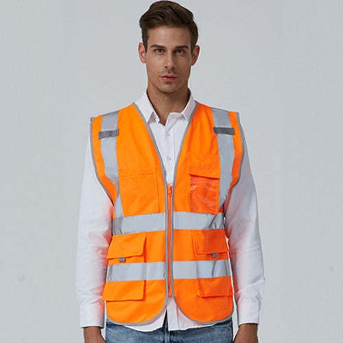 Multi-pockets Safety Vest Reflective Workwear Clothing, Size:L-Chest 118cm(Orange) - Reflective Safety Clothing by PMC Jewellery | Online Shopping South Africa | PMC Jewellery | Buy Now Pay Later Mobicred