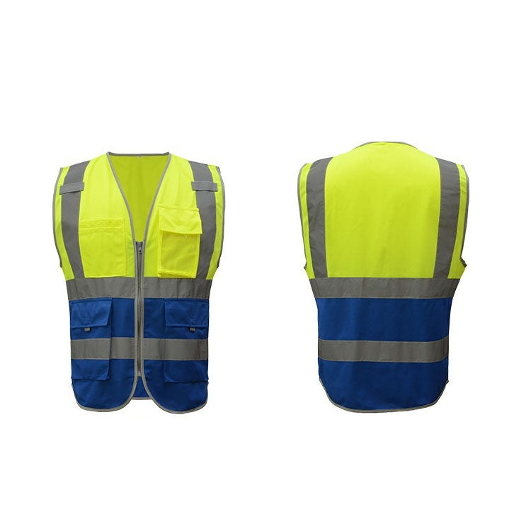Multi-pockets Safety Vest Reflective Workwear Clothing, Size:L-Chest 118cm(Yellow Blue) - Reflective Safety Clothing by PMC Jewellery | Online Shopping South Africa | PMC Jewellery | Buy Now Pay Later Mobicred