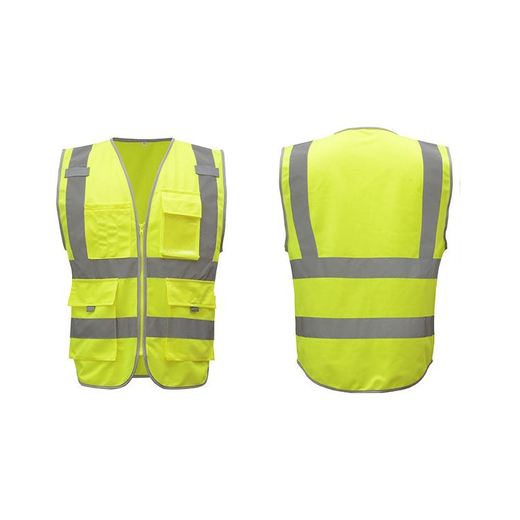Multi-pockets Safety Vest Reflective Workwear Clothing, Size:L-Chest 118cm(Yellow) - free shipping - PMC Jewellery - Order now!
