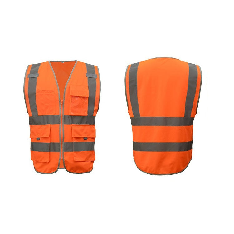 Multi-pockets Safety Vest Reflective Workwear Clothing, Size:XL-Chest 124cm(Orange) - Reflective Safety Clothing by PMC Jewellery | Online Shopping South Africa | PMC Jewellery | Buy Now Pay Later Mobicred