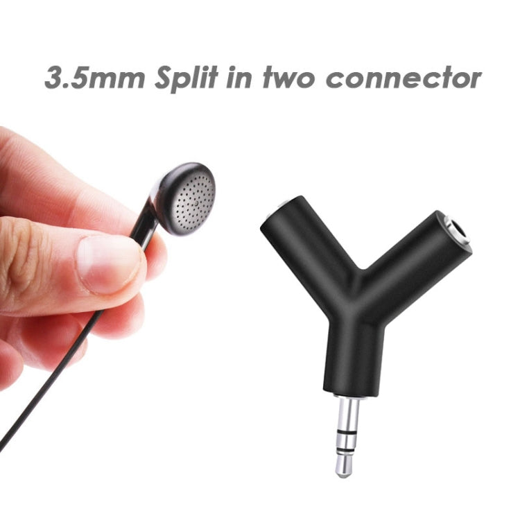 Mini Y Shaped 3.5mm Male to Double 3.5mm Female Jack Audio Headset Adapter Connector Keychain(Black) - Splitter Adapter by PMC TechLife | Online Shopping South Africa | PMC TechLife