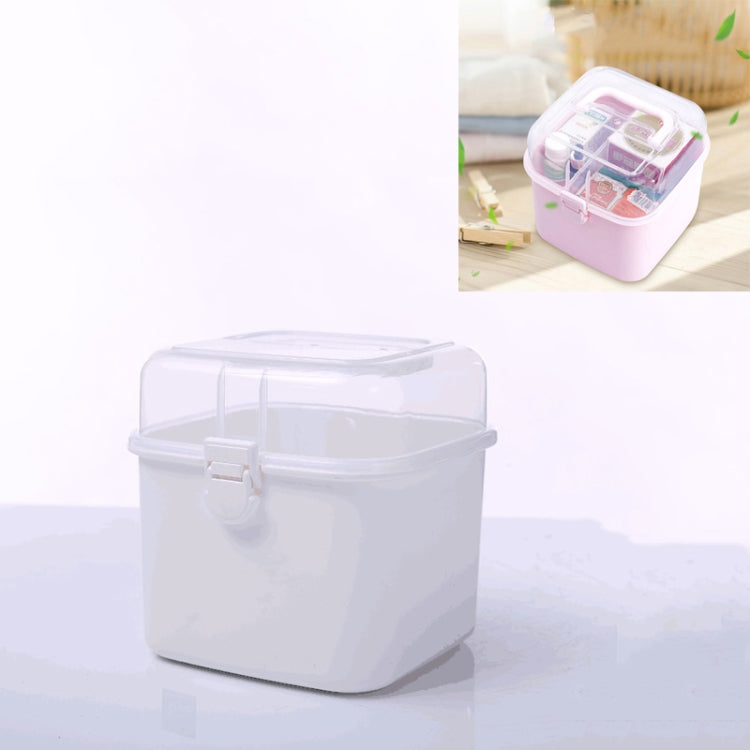 Multifunctional Transparent Plastic Cosmetic Storage Box Household Supplies Storage Pill Box(White) - free shipping - PMc TechLife - Order now!