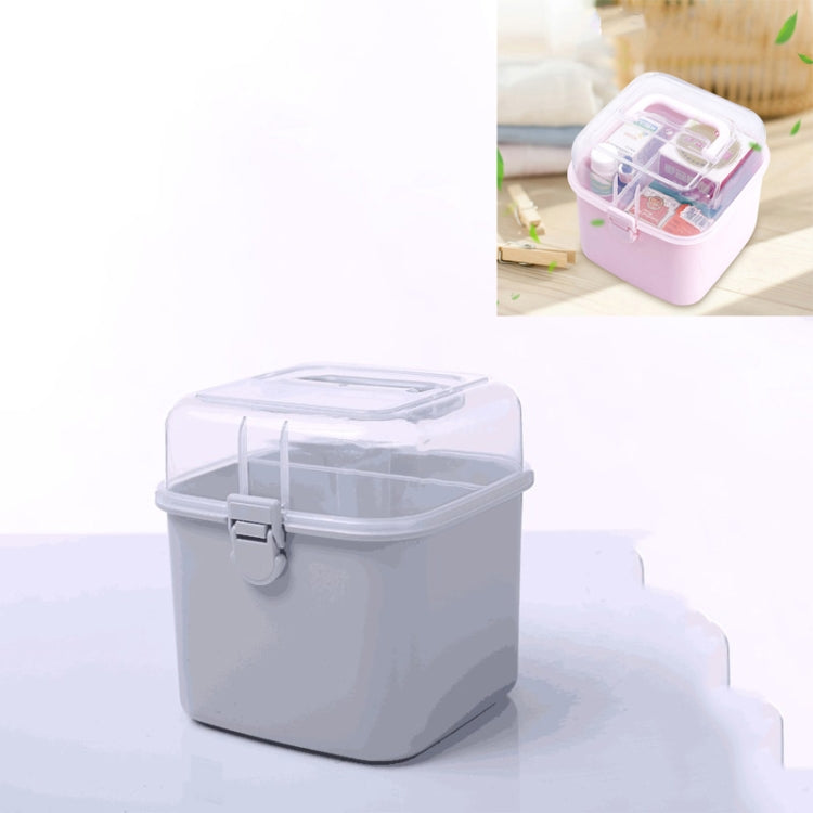 Multifunctional Transparent Plastic Cosmetic Storage Box Household Supplies Storage Pill Box(Gray) - free shipping - PMc TechLife - Order now!