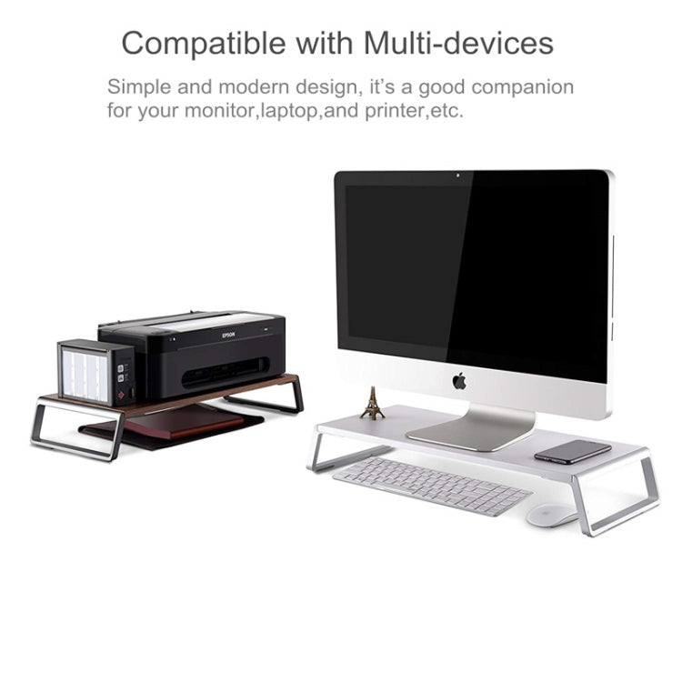 Monitor Stand Riser with Metal Feet for iMac MacBook LCD Display Printer, Lapdesk Tabletop Organizer Sturdy Platform Save Space(Dark Wood Grain) - Laptop Stand by PMC Jewellery | Online Shopping South Africa | PMC Jewellery | Buy Now Pay Later Mobicred