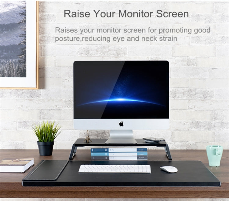 Monitor Stand Riser with Metal Feet for iMac MacBook LCD Display Printer, Lapdesk Tabletop Organizer Sturdy Platform Save Space(Light Wood Grain) - Laptop Stand by PMC Jewellery | Online Shopping South Africa | PMC Jewellery | Buy Now Pay Later Mobicred