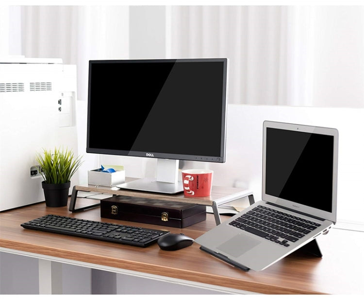 Monitor Stand Riser with Metal Feet for iMac MacBook LCD Display Printer, Lapdesk Tabletop Organizer Sturdy Platform Save Space(Light Wood Grain) - Laptop Stand by PMC Jewellery | Online Shopping South Africa | PMC Jewellery | Buy Now Pay Later Mobicred