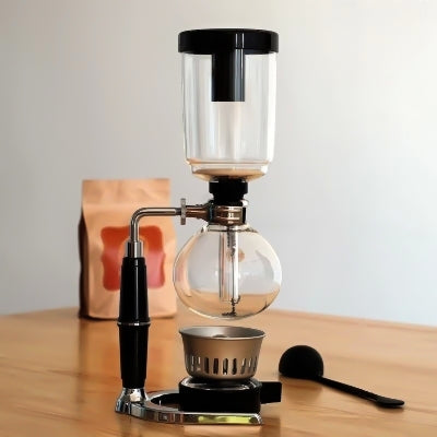Classic Siphon Coffee Pot Black Handle Glass Syphon Pot for 5 People, Size:37.5x11.3cm(Black) - Coffee Machine & Accessories by PMC TechLife | Online Shopping South Africa | PMC TechLife | Buy Now Pay Later Mobicred