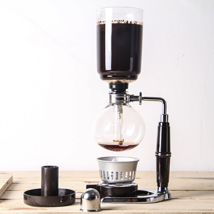 Classic Siphon Coffee Pot Black Handle Glass Syphon Pot for 5 People, Size:37.5x11.3cm(Black) - Coffee Machine & Accessories by PMC TechLife | Online Shopping South Africa | PMC TechLife | Buy Now Pay Later Mobicred