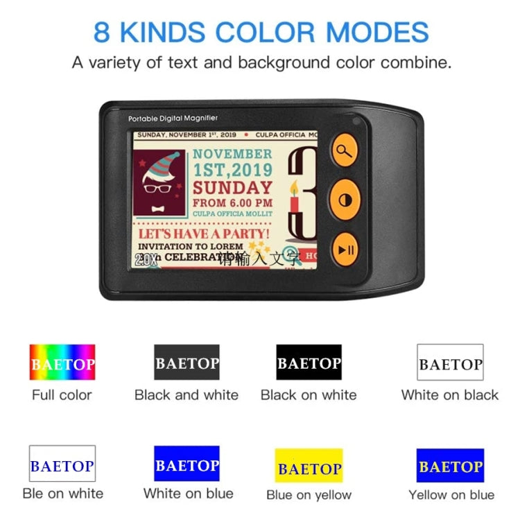 3.5 Inch 2X-25X High-Definition Handheld  Magnifying Glass Electronic Vision Aid(Black) - Hand Held Style by PMC TechLife | Online Shopping South Africa | PMC TechLife | Buy Now Pay Later Mobicred