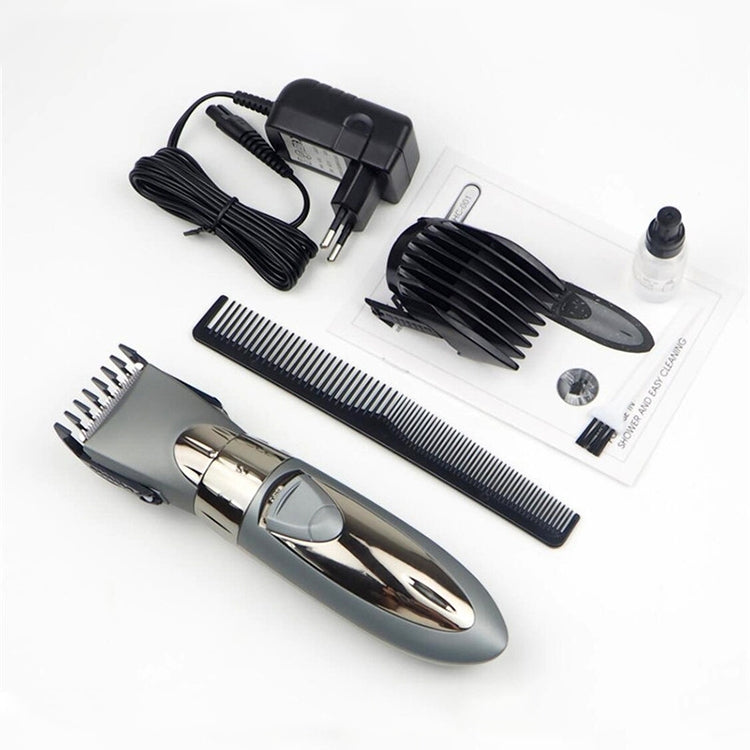 Waterproof Electric Hair Clipper Rechargeable Hair Trimmer Hair Cutting Machine Haircut Beard Trimer, EU Plug(Red) - free shipping - PMC TechLife - Order now!
