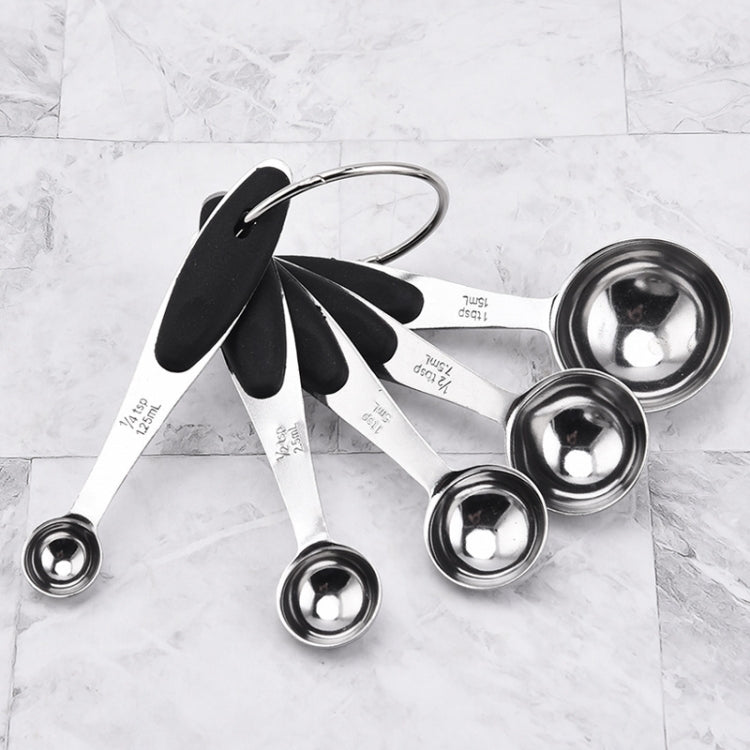 5 in 1 Stainless Steel Measuring Spoon Set Coffee Spoon Baking Kitchen Gadget, Style:Measuring Spoon(Black) - Coffee Tools by PMC TechLife | Online Shopping South Africa | PMC TechLife | Buy Now Pay Later Mobicred