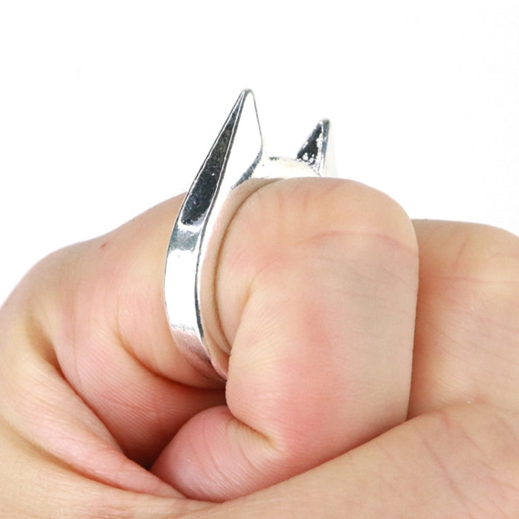 Women Men Safety Survival Ring Tool Self Defence Stainless Steel Finger Defense Ring(Silver) - Self-defense Protection by PMC TechLife | Online Shopping South Africa | PMC TechLife