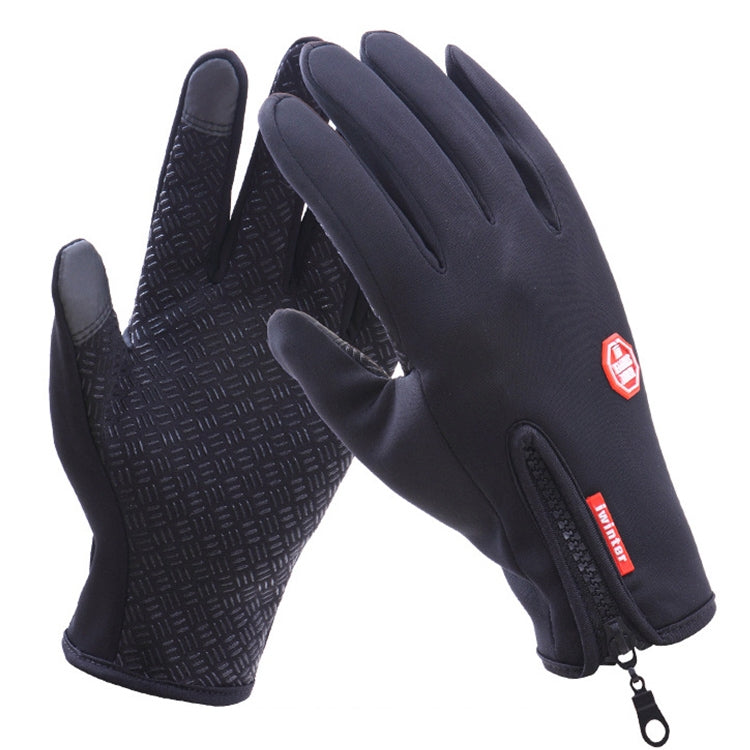 Cycling Gloves Full Finger Neoprene PU Breathable Leather Warm Winter Outdoor Sports Gloves(Black) - Full Finger Gloves by PMC TechLife | Online Shopping South Africa | PMC TechLife | Buy Now Pay Later Mobicred