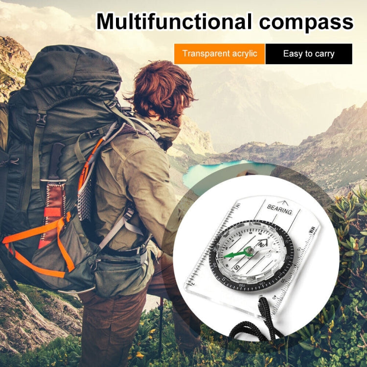 Professional Mini Compass Map Scale Ruler Multifunctional Equipment Outdoor Hiking Camping Survival - Hiking Meter by PMC TechLife | Online Shopping South Africa | PMC TechLife | Buy Now Pay Later Mobicred