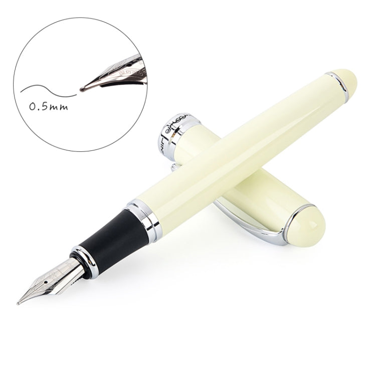 X750 Stationery Stainless Steel Fountain Pen Medium Nib Ink Pens School Oiifice Gift, Nib Size:0.5mm(Ivory) - Fountain Pens by PMc TechLife | Online Shopping South Africa | PMc TechLife | Buy Now Pay Later Mobicred