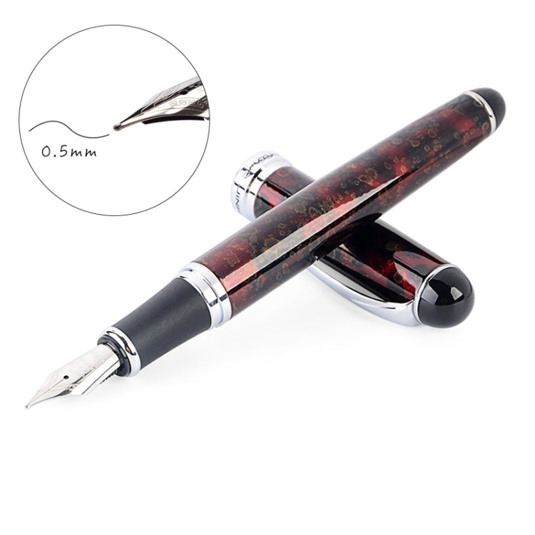 X750 Stationery Stainless Steel Fountain Pen Medium Nib Ink Pens School Oiifice Gift, Nib Size:0.5mm(Red Pattern) - Fountain Pens by PMc TechLife | Online Shopping South Africa | PMc TechLife | Buy Now Pay Later Mobicred
