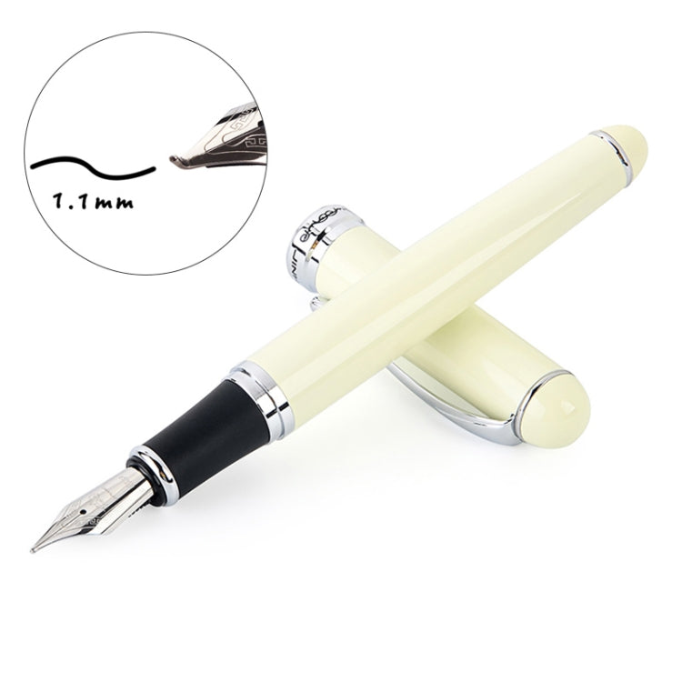 X750 Stationery Stainless Steel Fountain Pen Medium Nib Ink Pens School Oiifice Gift, Nib Size:1.1mm(Ivory) - Fountain Pens by PMc TechLife | Online Shopping South Africa | PMc TechLife | Buy Now Pay Later Mobicred