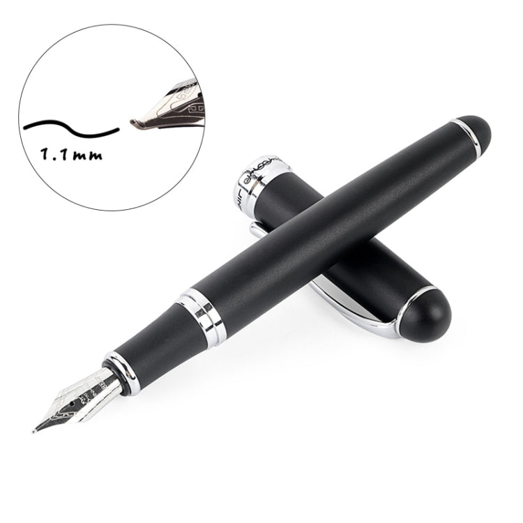 X750 Stationery Stainless Steel Fountain Pen Medium Nib Ink Pens School Oiifice Gift, Nib Size:1.1mm(Matte Black) - Fountain Pens by PMc TechLife | Online Shopping South Africa | PMc TechLife | Buy Now Pay Later Mobicred