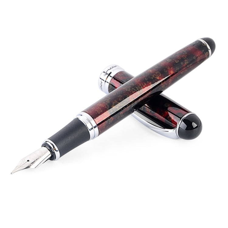 X750 Stationery Stainless Steel Fountain Pen Medium Nib Ink Pens School Oiifice Gift, Nib Size:1.1mm(Red Pattern) - free shipping - PMc TechLife - Order now!