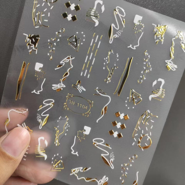 TH-1098 10pcs Frosted Transparent Back Adhesive Bronzing Smudged Nail Art Sticker - free shipping - PMC Jewellery - Order now!