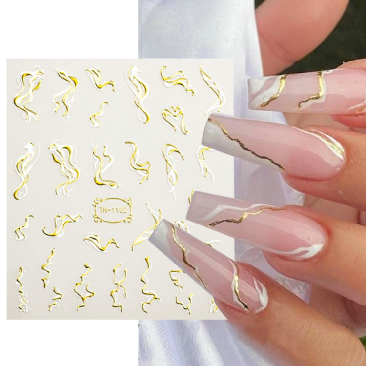 TH-1098 10pcs Frosted Transparent Back Adhesive Bronzing Smudged Nail Art Sticker - free shipping - PMC Jewellery - Order now!