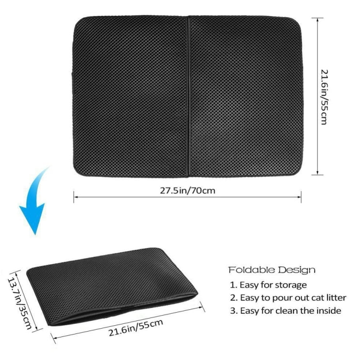 Waterproof Pet Cat Litter Mat EVA Double Layer Cat Litter Trapping Pets Mat Pad Bottom Non-slip Pet Litter Cat Mat(Black) - Pads by PMC TechLife | Online Shopping South Africa | PMC TechLife | Buy Now Pay Later Mobicred