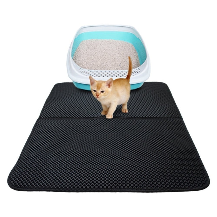 Waterproof Pet Cat Litter Mat EVA Double Layer Cat Litter Trapping Pets Mat Pad Bottom Non-slip Pet Litter Cat Mat(Black) - Pads by PMC TechLife | Online Shopping South Africa | PMC TechLife | Buy Now Pay Later Mobicred