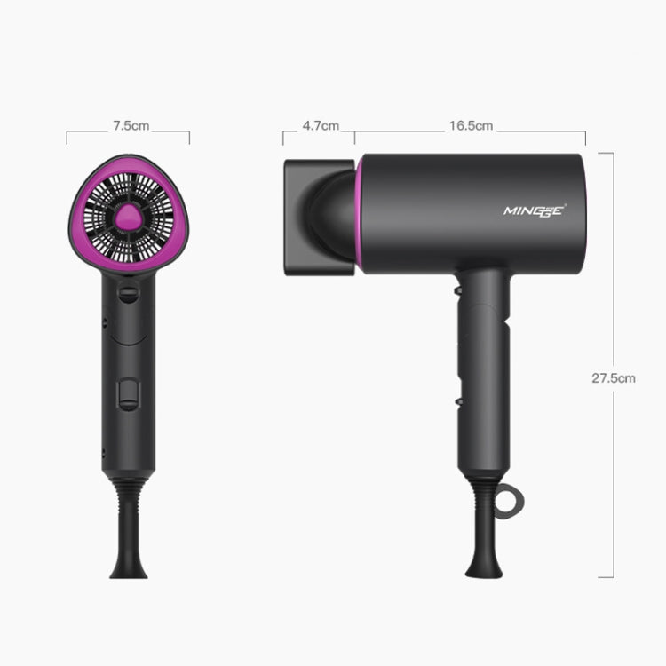 Mingge T1 T Style 1800W High-power Cold Hot Air Wind Fast Drying Folding Hair Dryer, Plug Type:EU Plug(Gray) - free shipping - PMC TechLife - Order now!