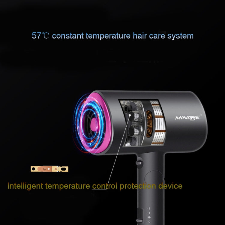 Mingge T1 T Style 1800W High-power Cold Hot Air Wind Fast Drying Folding Hair Dryer, Plug Type:UK Plug(Gray) - free shipping - PMC TechLife - Order now!