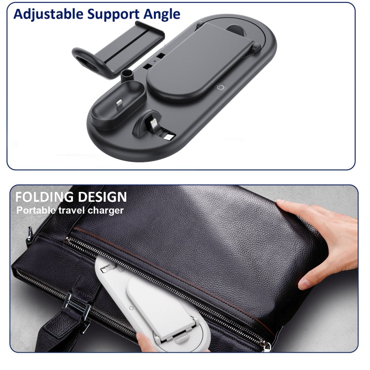 HQ-UD20 Mobile Phone Watch Multi-Function Charging Stand Wireless Charger for Phones & Apple Watch & Airpods(Black) - free shipping - PMC TechLife - Order now!