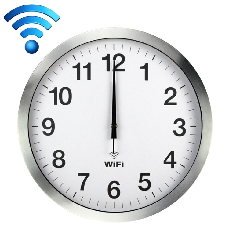 Smart Network Automatic Time Synchronization Wifi Wall Clock Modern Minimalist Silent Living Room Clock, Size:16 inch(Silver) - Wall Clock by PMC TechLife | Online Shopping South Africa | PMC TechLife