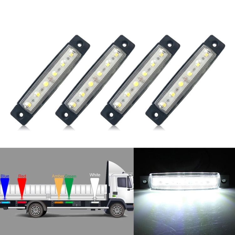 4 PCS 12V 6 SMD Auto Car Bus Truck Wagons External Side Marker Lights LED Trailer Indicator Light Rear Side Lamp(White) - free shipping - PMC TechLife - Order now!