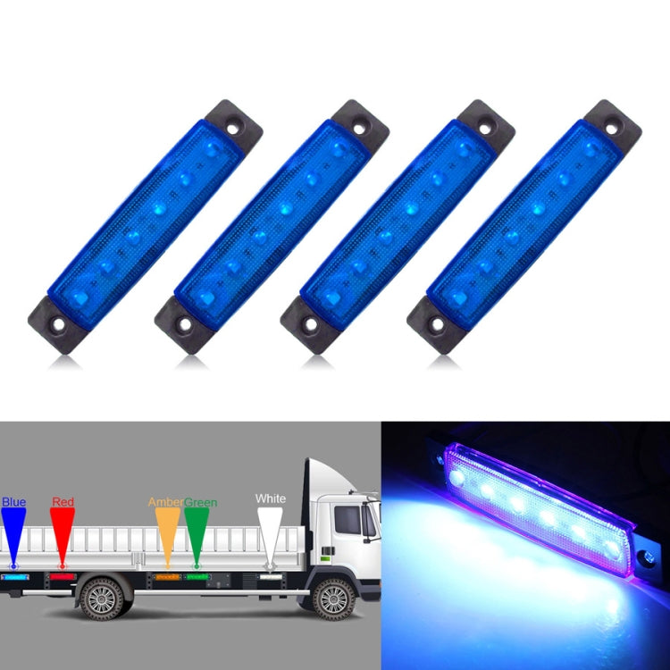 4 PCS 12V 6 SMD Auto Car Bus Truck Wagons External Side Marker Lights LED Trailer Indicator Light Rear Side Lamp(Blue) - Clearance Lights by PMC TechLife | Online Shopping South Africa | PMC TechLife | Buy Now Pay Later Mobicred