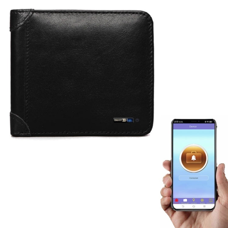 Men Leather Business Wallet Smart Anti-Lost Anti-Theft Wallet, Style:Smart(Black) - Wallets by PMc TechLife | Online Shopping South Africa | PMc TechLife | Buy Now Pay Later Mobicred