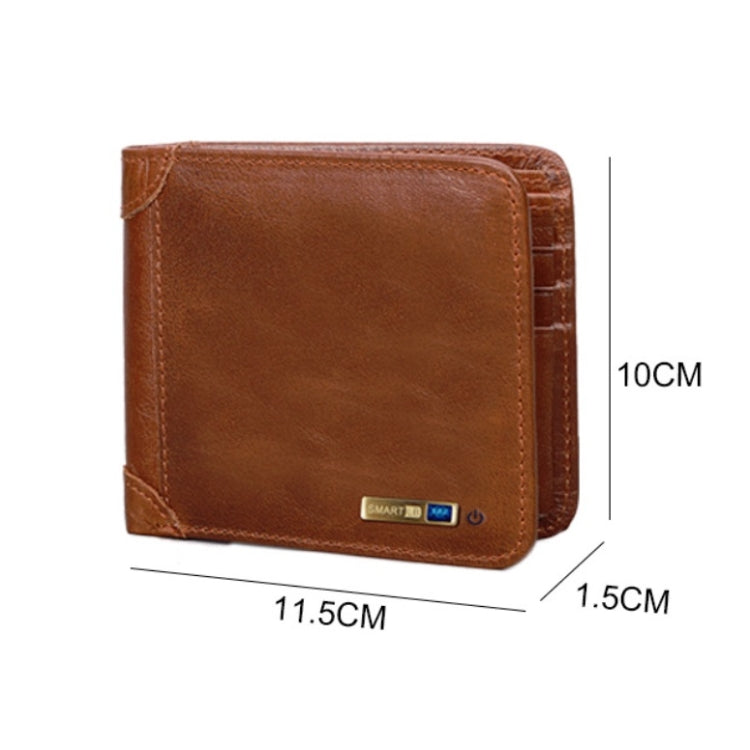 Men Leather Business Wallet Smart Anti-Lost Anti-Theft Wallet, Style:Smart(Light Brown) - Wallets by PMc TechLife | Online Shopping South Africa | PMc TechLife | Buy Now Pay Later Mobicred